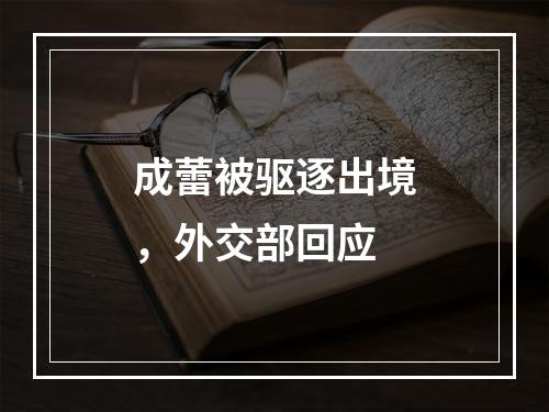 成蕾被驱逐出境，外交部回应