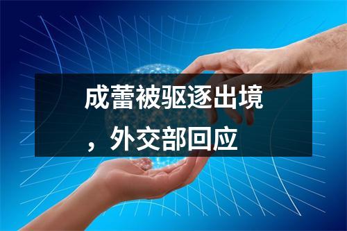 成蕾被驱逐出境，外交部回应