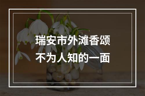瑞安市外滩香颂不为人知的一面