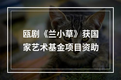 瓯剧《兰小草》获国家艺术基金项目资助