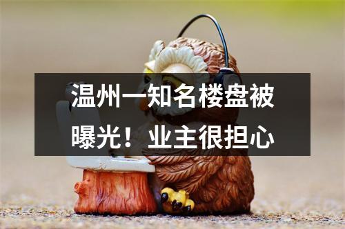 温州一知名楼盘被曝光！业主很担心