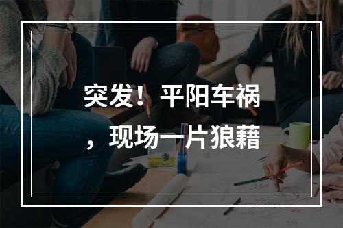 突发！平阳车祸，现场一片狼藉