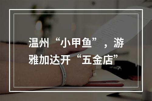 温州“小甲鱼”，游雅加达开“五金店”