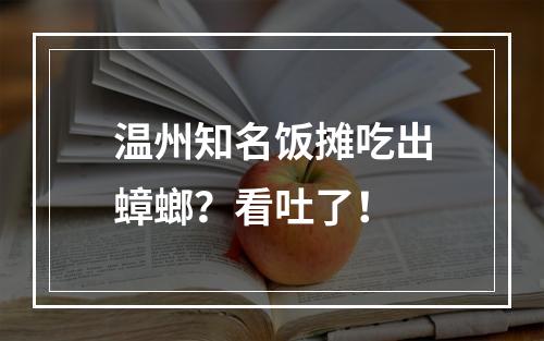 温州知名饭摊吃出蟑螂？看吐了！