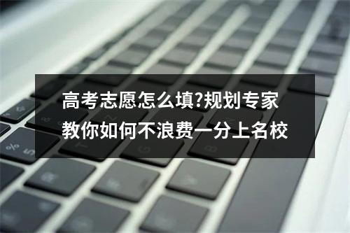高考志愿怎么填?规划专家教你如何不浪费一分上名校