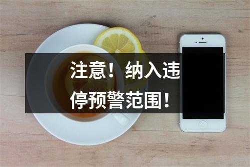 注意！纳入违停预警范围！