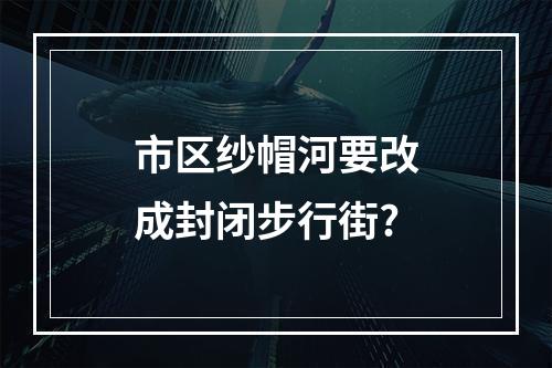 市区纱帽河要改成封闭步行街?