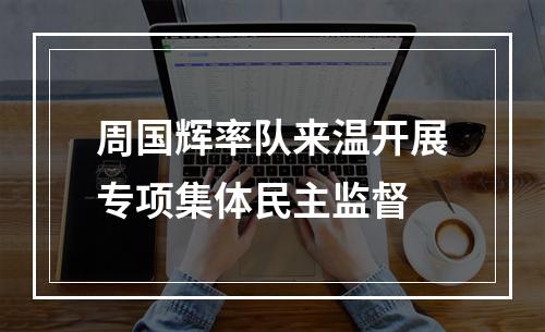周国辉率队来温开展专项集体民主监督