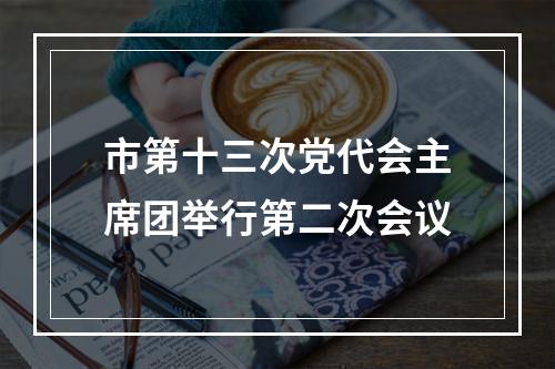 市第十三次党代会主席团举行第二次会议