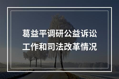 葛益平调研公益诉讼工作和司法改革情况
