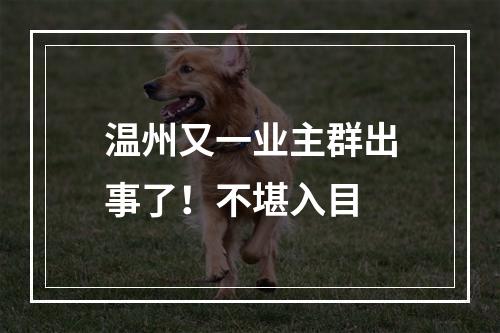 温州又一业主群出事了！不堪入目