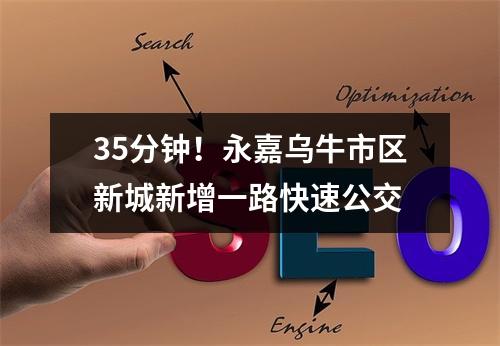 35分钟！永嘉乌牛市区新城新增一路快速公交