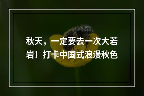 秋天，一定要去一次大若岩！打卡中国式浪漫秋色
