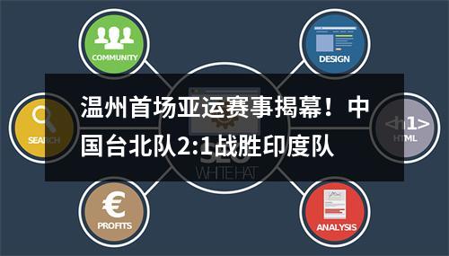 温州首场亚运赛事揭幕！中国台北队2:1战胜印度队