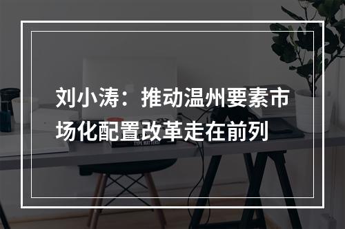 刘小涛：推动温州要素市场化配置改革走在前列
