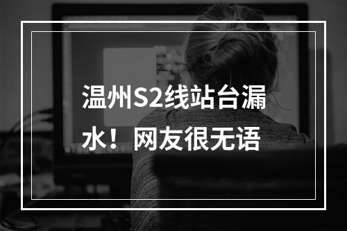 温州S2线站台漏水！网友很无语