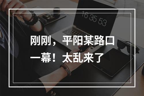 刚刚，平阳某路口一幕！太乱来了