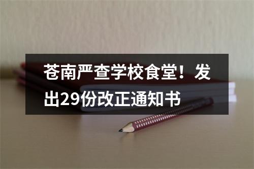 苍南严查学校食堂！发出29份改正通知书