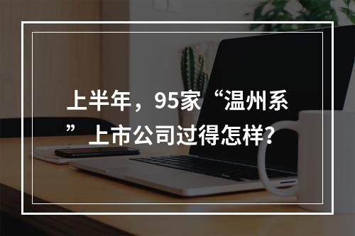 上半年，95家“温州系”上市公司过得怎样？
