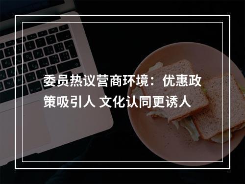 委员热议营商环境：优惠政策吸引人 文化认同更诱人
