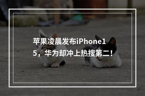 苹果凌晨发布iPhone15，华为却冲上热搜第二！