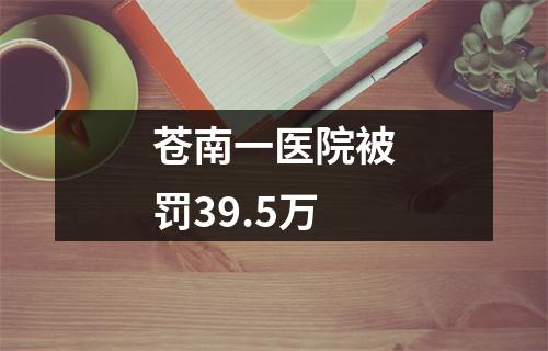 苍南一医院被罚39.5万