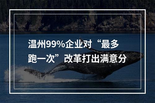 温州99%企业对“最多跑一次”改革打出满意分