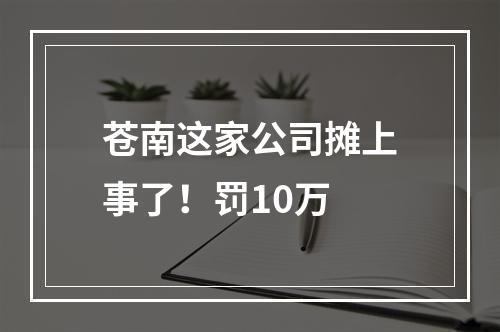 苍南这家公司摊上事了！罚10万