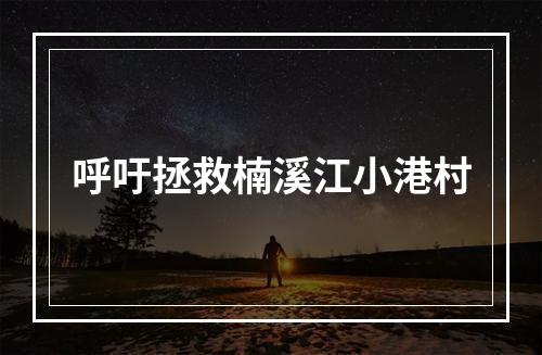 呼吁拯救楠溪江小港村