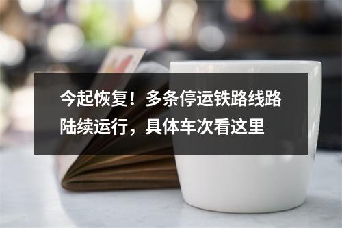 今起恢复！多条停运铁路线路陆续运行，具体车次看这里