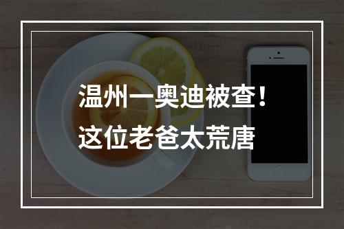 温州一奥迪被查！这位老爸太荒唐