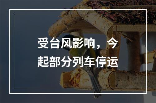 受台风影响，今起部分列车停运