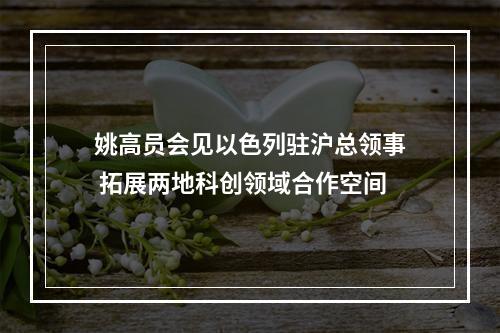 姚高员会见以色列驻沪总领事 拓展两地科创领域合作空间