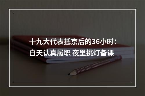 十九大代表抵京后的36小时：白天认真履职 夜里挑灯备课