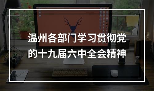 温州各部门学习贯彻党的十九届六中全会精神