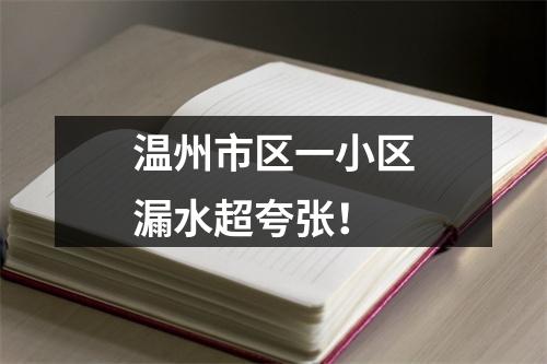 温州市区一小区漏水超夸张！