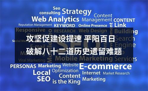 攻坚促建设提速 平阳百日破解八十二道历史遗留难题