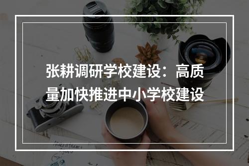 张耕调研学校建设：高质量加快推进中小学校建设