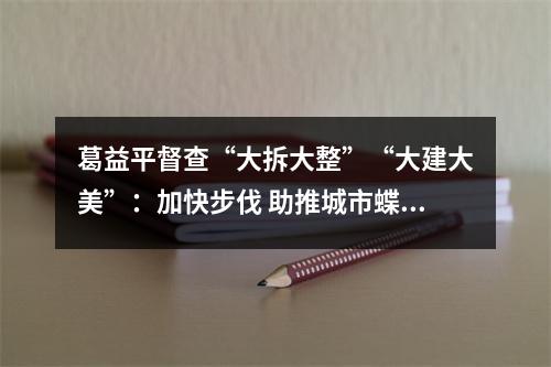 葛益平督查“大拆大整”“大建大美”：加快步伐 助推城市蝶变