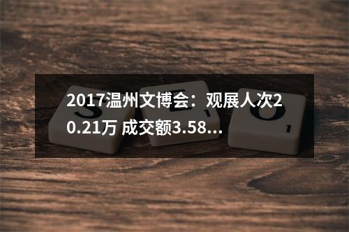 2017温州文博会：观展人次20.21万 成交额3.58亿