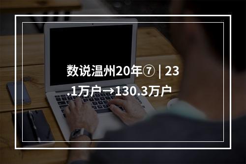数说温州20年⑦ | 23.1万户→130.3万户