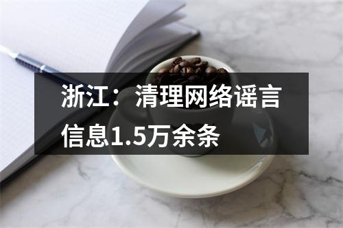 浙江：清理网络谣言信息1.5万余条