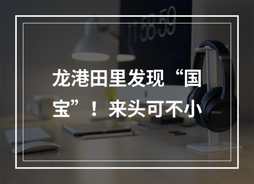 龙港田里发现“国宝”！来头可不小
