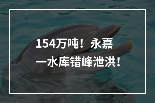 154万吨！永嘉一水库错峰泄洪！