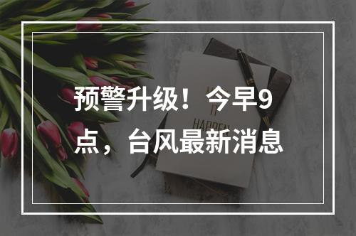 预警升级！今早9点，台风最新消息