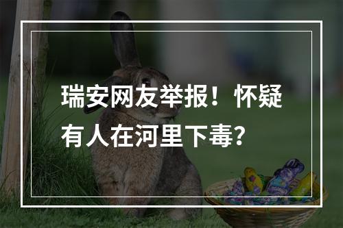 瑞安网友举报！怀疑有人在河里下毒？