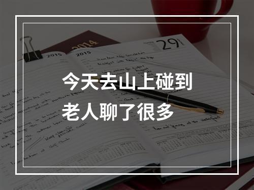 今天去山上碰到老人聊了很多