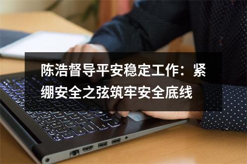 陈浩督导平安稳定工作：紧绷安全之弦筑牢安全底线