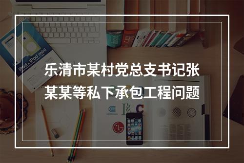 乐清市某村党总支书记张某某等私下承包工程问题