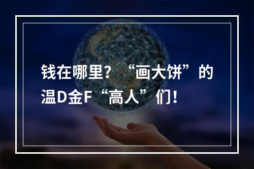 钱在哪里？“画大饼”的温D金F“高人”们！